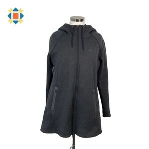 Nike Women's Medium Dark Gray Aeroloft Down Tech Fleece Parka Hooded Jacket